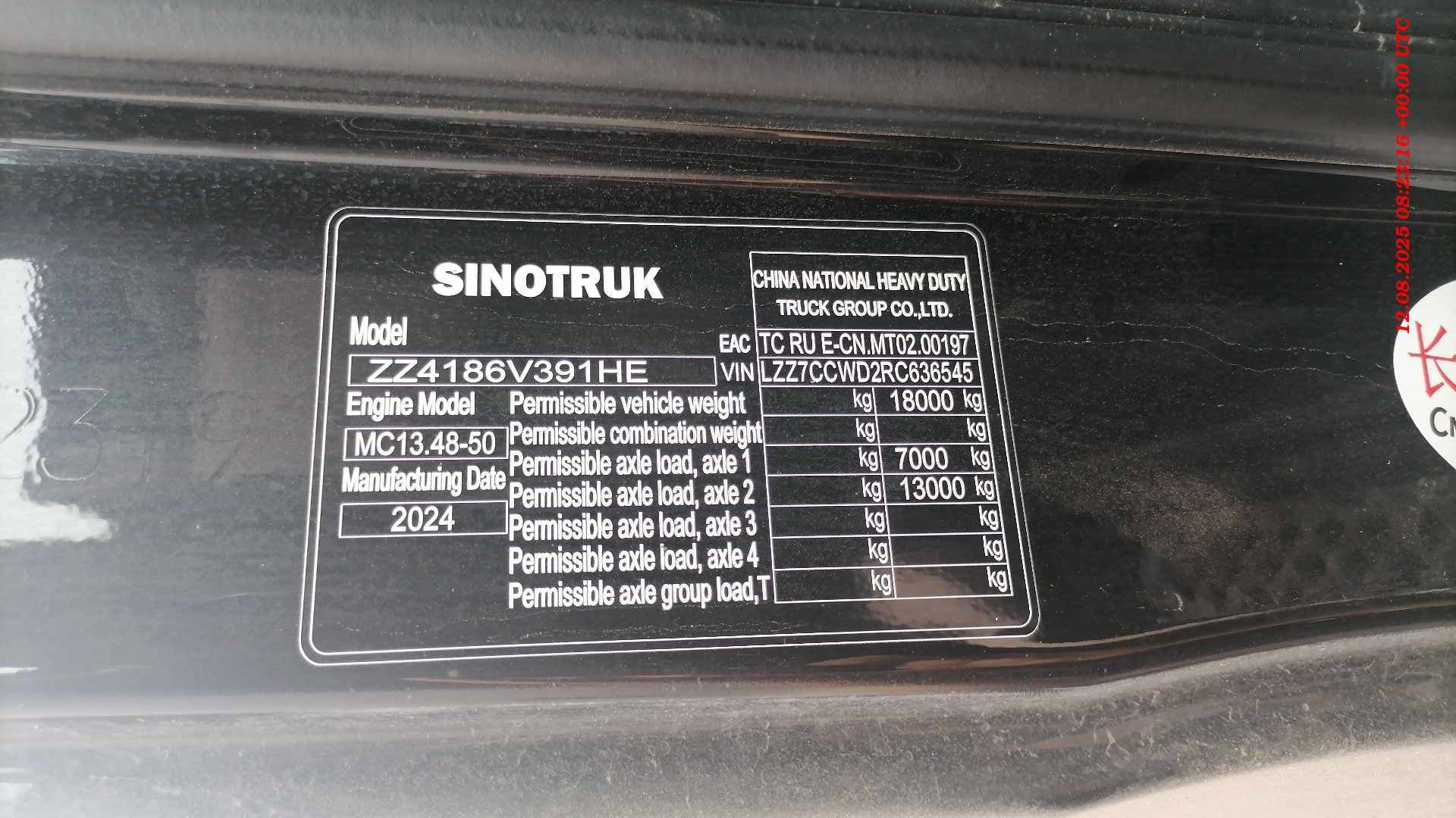 SINOTRUK ZZ4257V324HF1B,  150 000 км, 2024 года в лизинг
