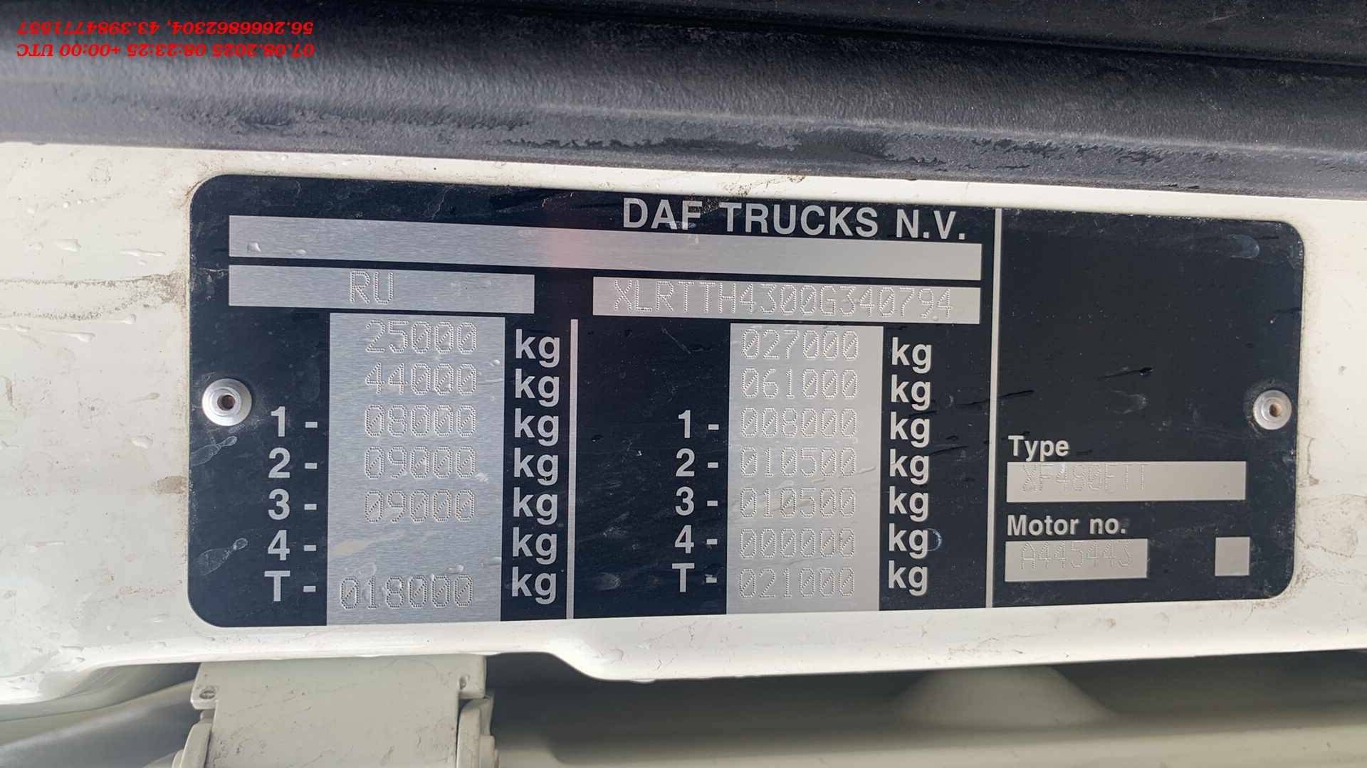 DAF XF 480 FTT 6x4 (Space Cab),  618 138 км, 2021 года в лизинг