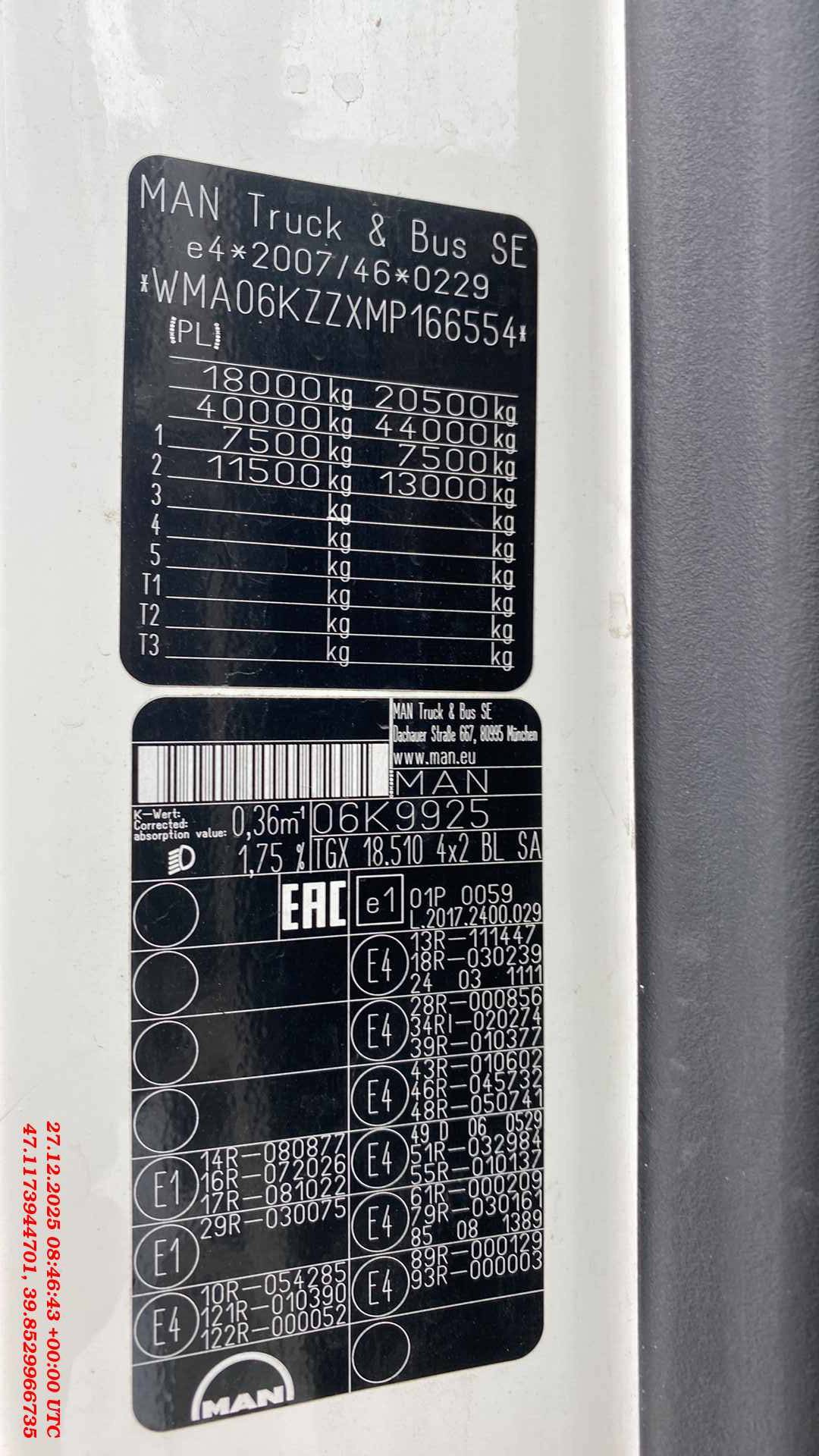 MAN TGX 18.470 4X2 BL SA (GX),  543 157 км, 2020 года в лизинг