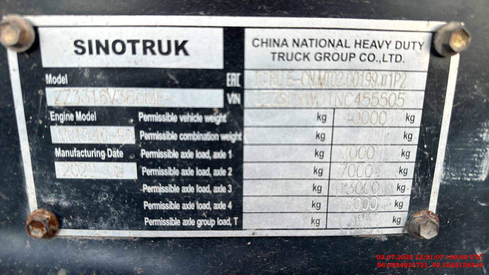 Sitrak ZZ3316V386ME,  84 635 км, 2022 года в лизинг