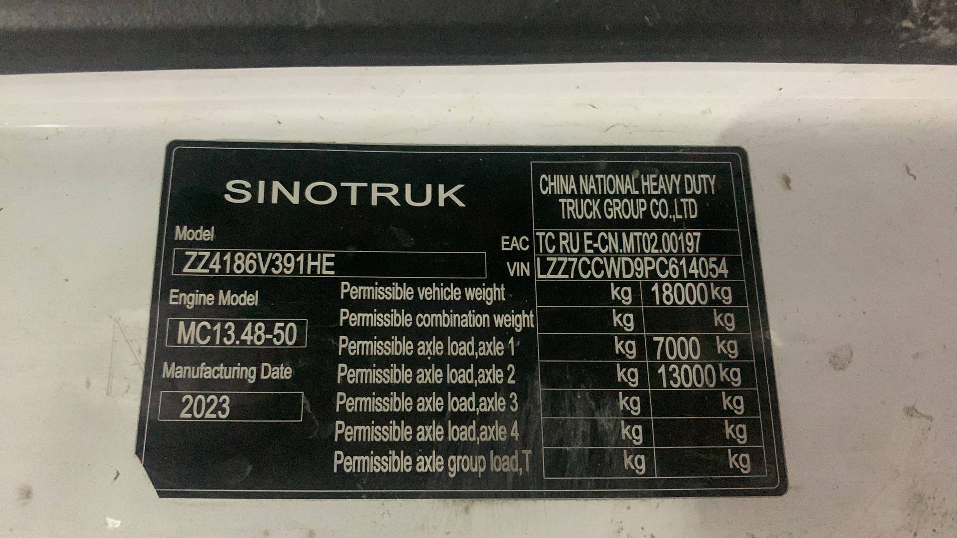 Sitrak C7H MAX ZZ4186V391HE,  347 970 км, 2023 года в лизинг