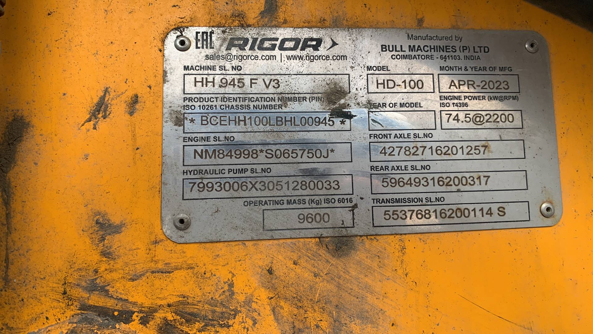 RIGOR HD-100,  4 300 км, 2023 года в лизинг