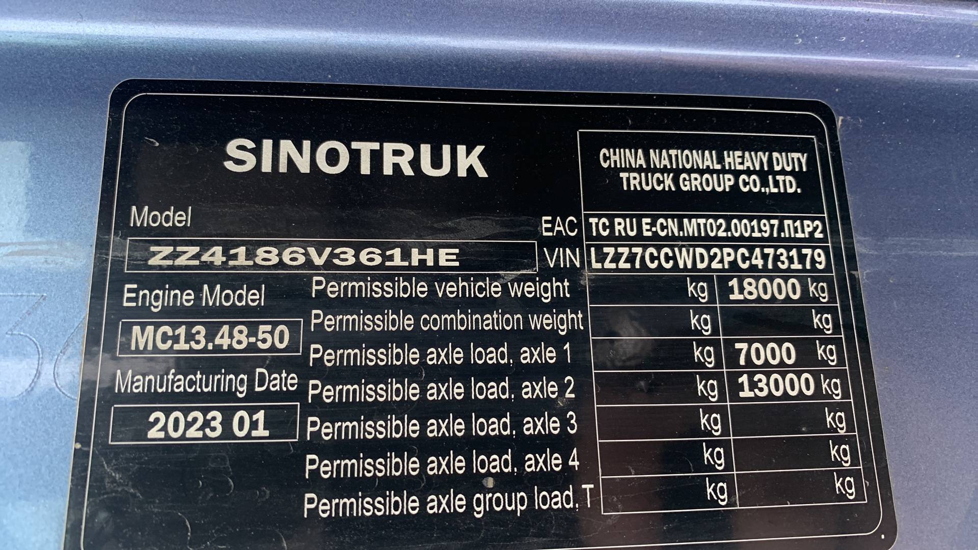 Sitrak C7H 4x2 ZZ4186V361HE,  491 496 км, 2023 года в лизинг