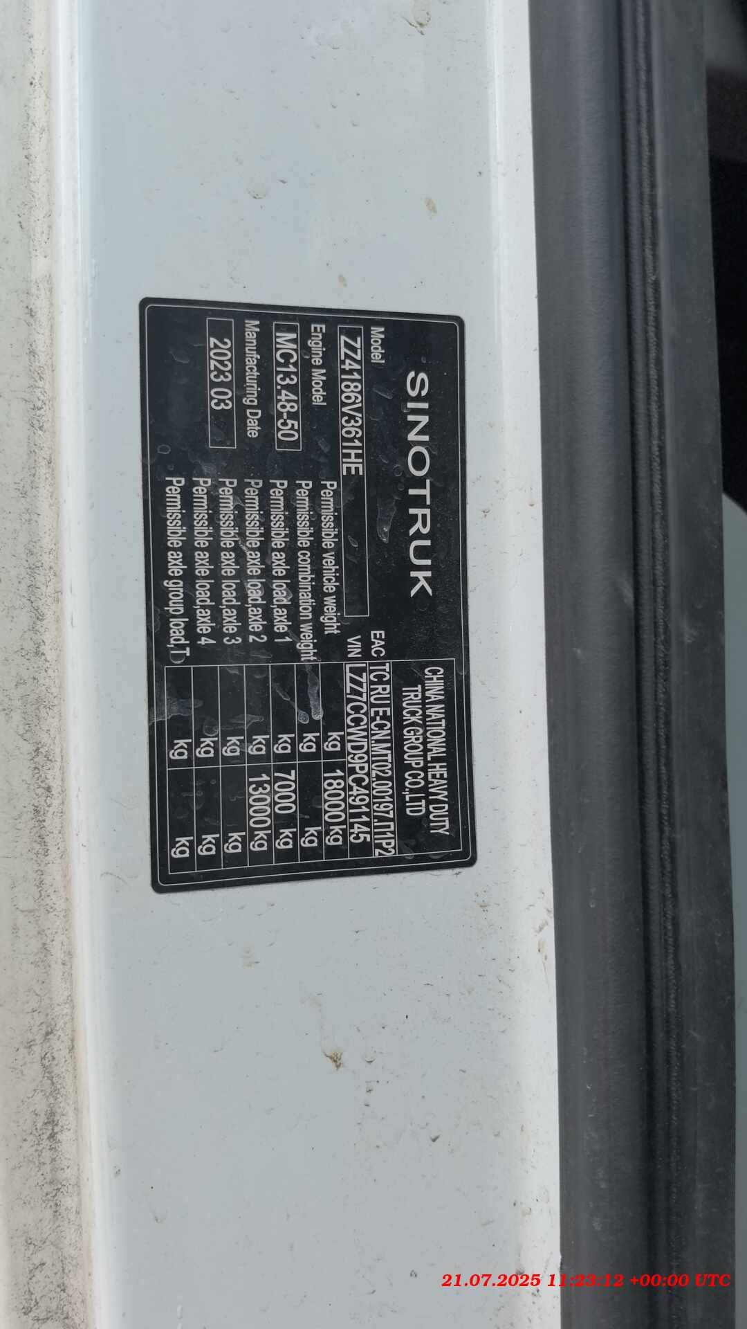 Sitrak С7Н MAX 6×4 ZZ4256V364HE,  201 635 км, 2023 года в лизинг