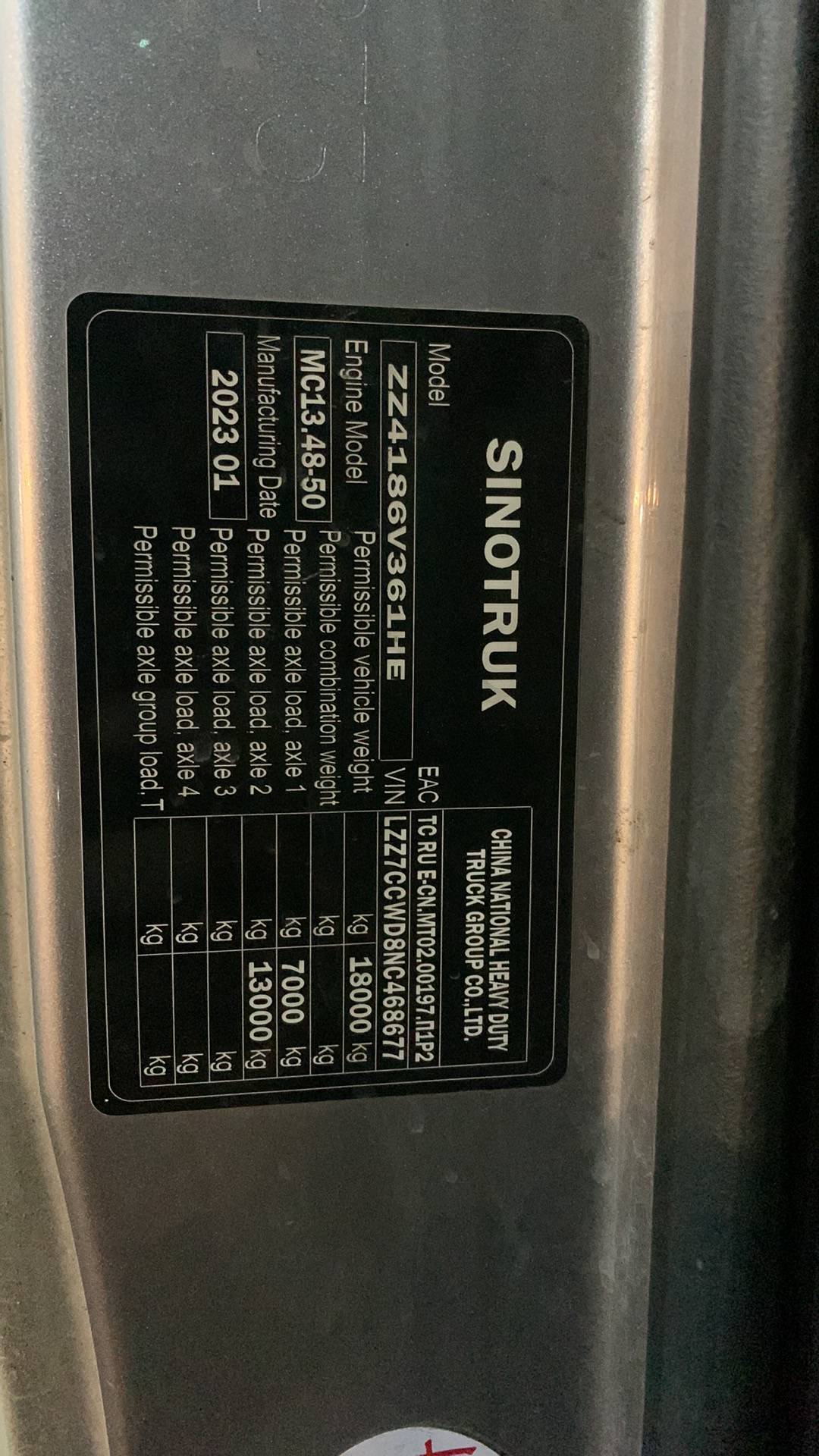 Sitrak C7H 4x2 ZZ4186V361HE,  496 525 км, 2022 года в лизинг