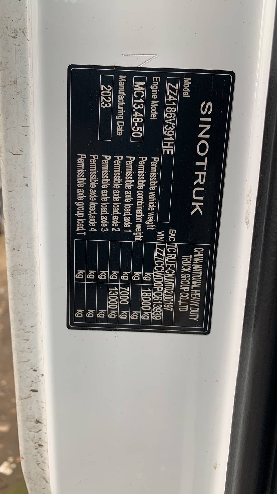 Sitrak C7H MAX ZZ4186V391HE,  292 274 км, 2023 года в лизинг