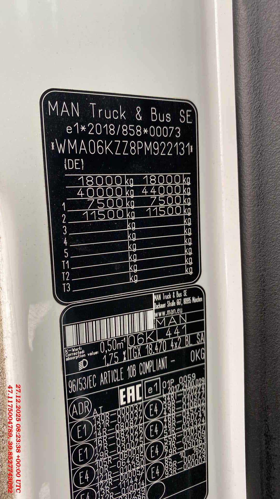 MAN TGX 18.470 4X2 BL SA (GM),  322 144 км, 2023 года в лизинг