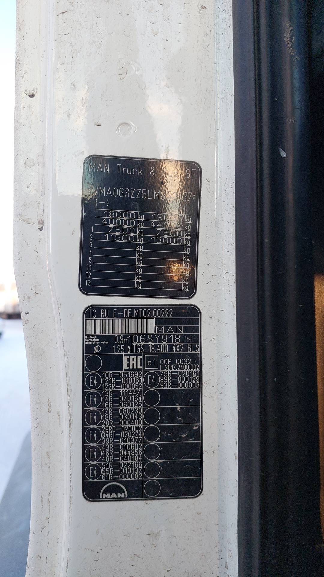 MAN TGS 18.400 4X2 BLS (LX),  1 075 512 км, 2019 года