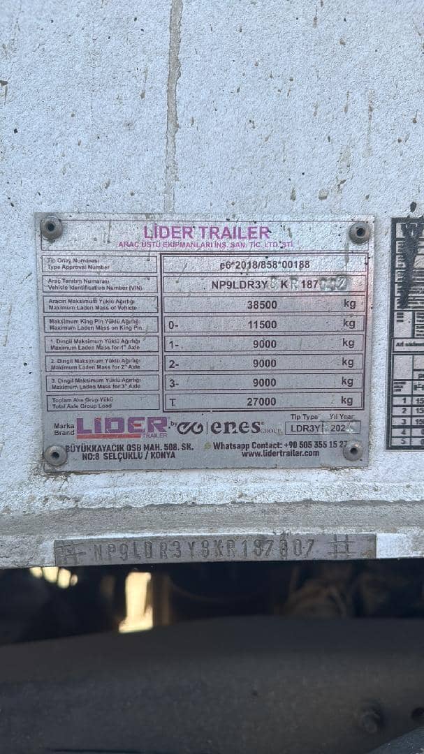 Lider Trailer LDR3YR, 2024 года в лизинг