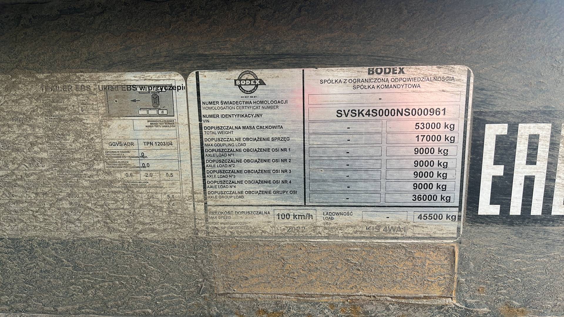 BODEX Самосвальный KIS 4WA1 40 м³, 2022 года в лизинг