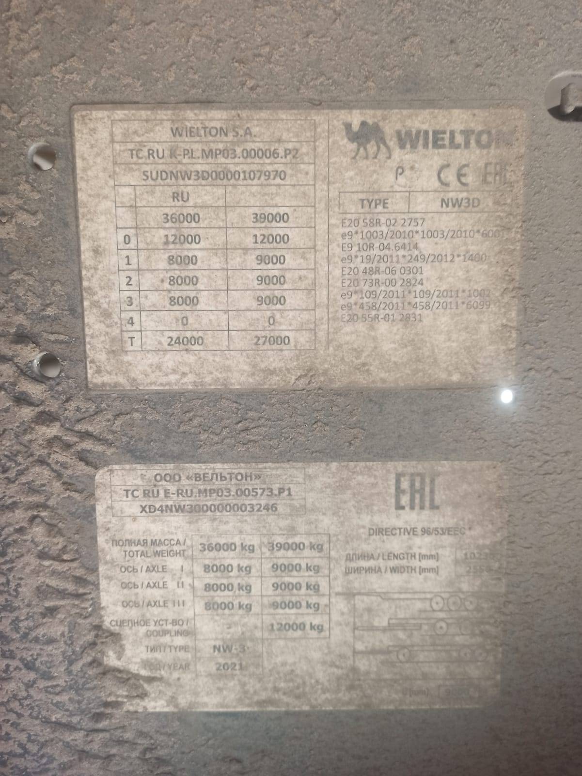 Wielton Самосвальный NW 3 S 33 PK, 2021 года в лизинг