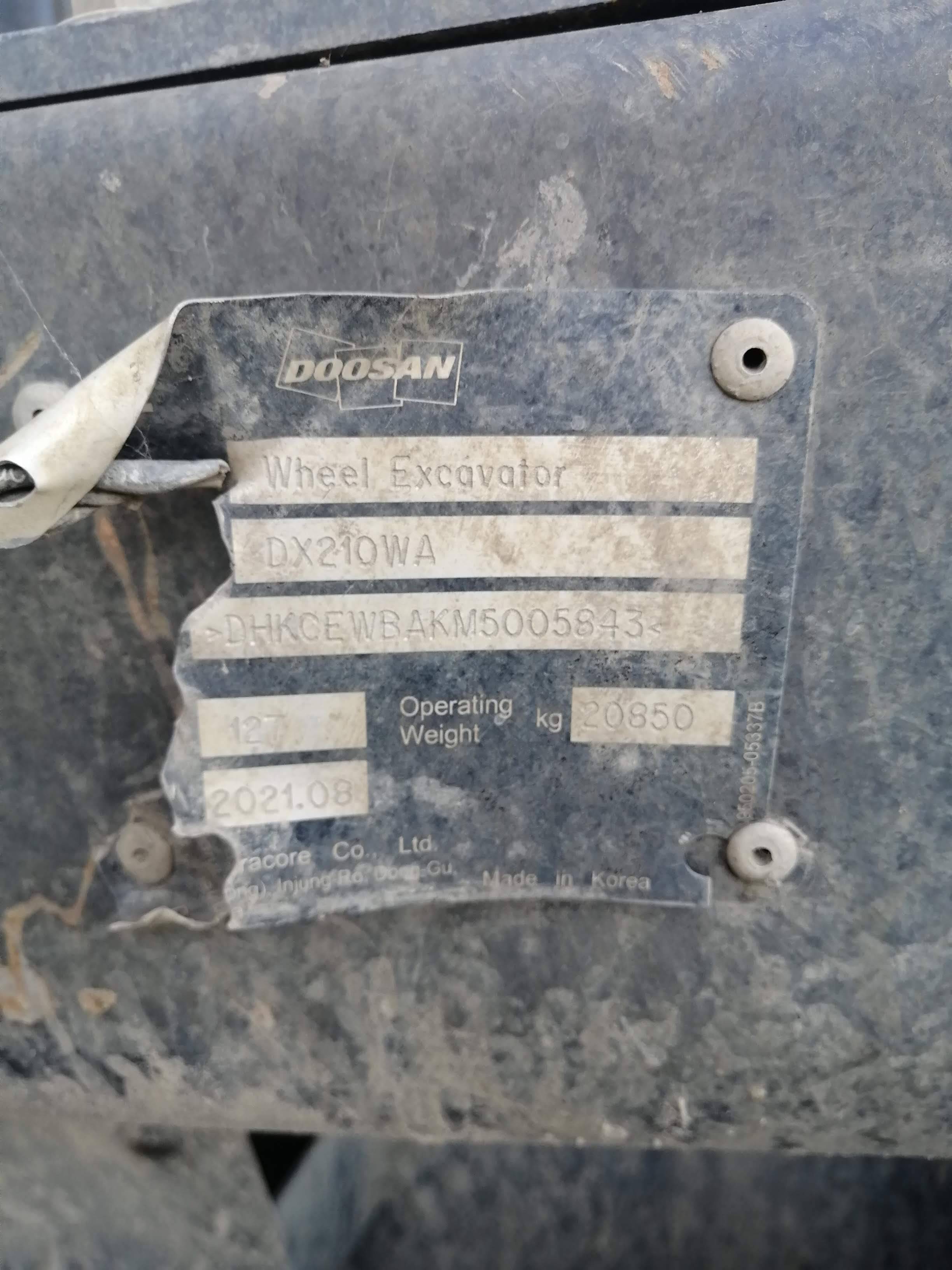 DOOSAN/DEVELON DX210WA Лот 000002443