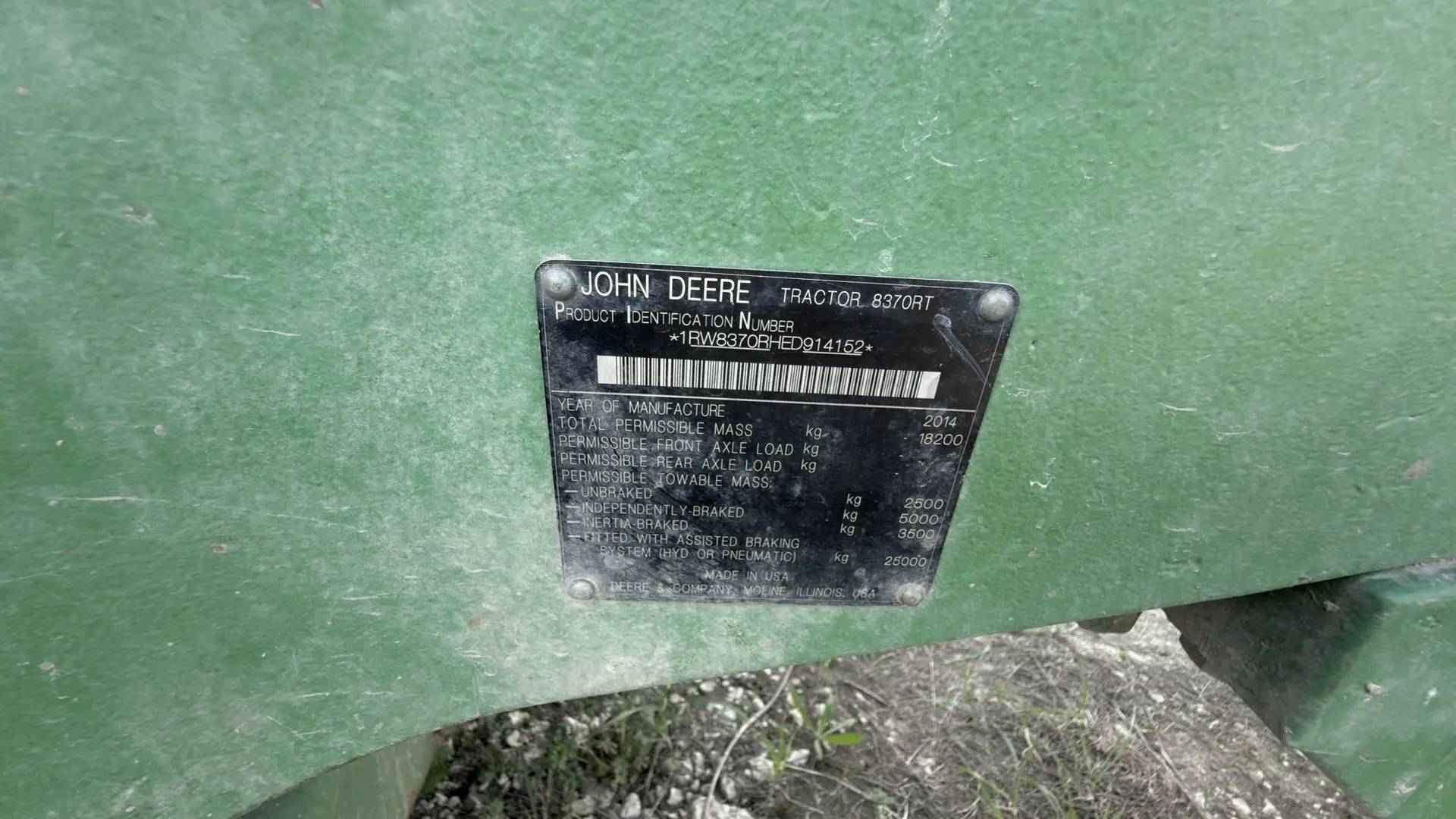 John Deere 8370RT, 2015 года в лизинг