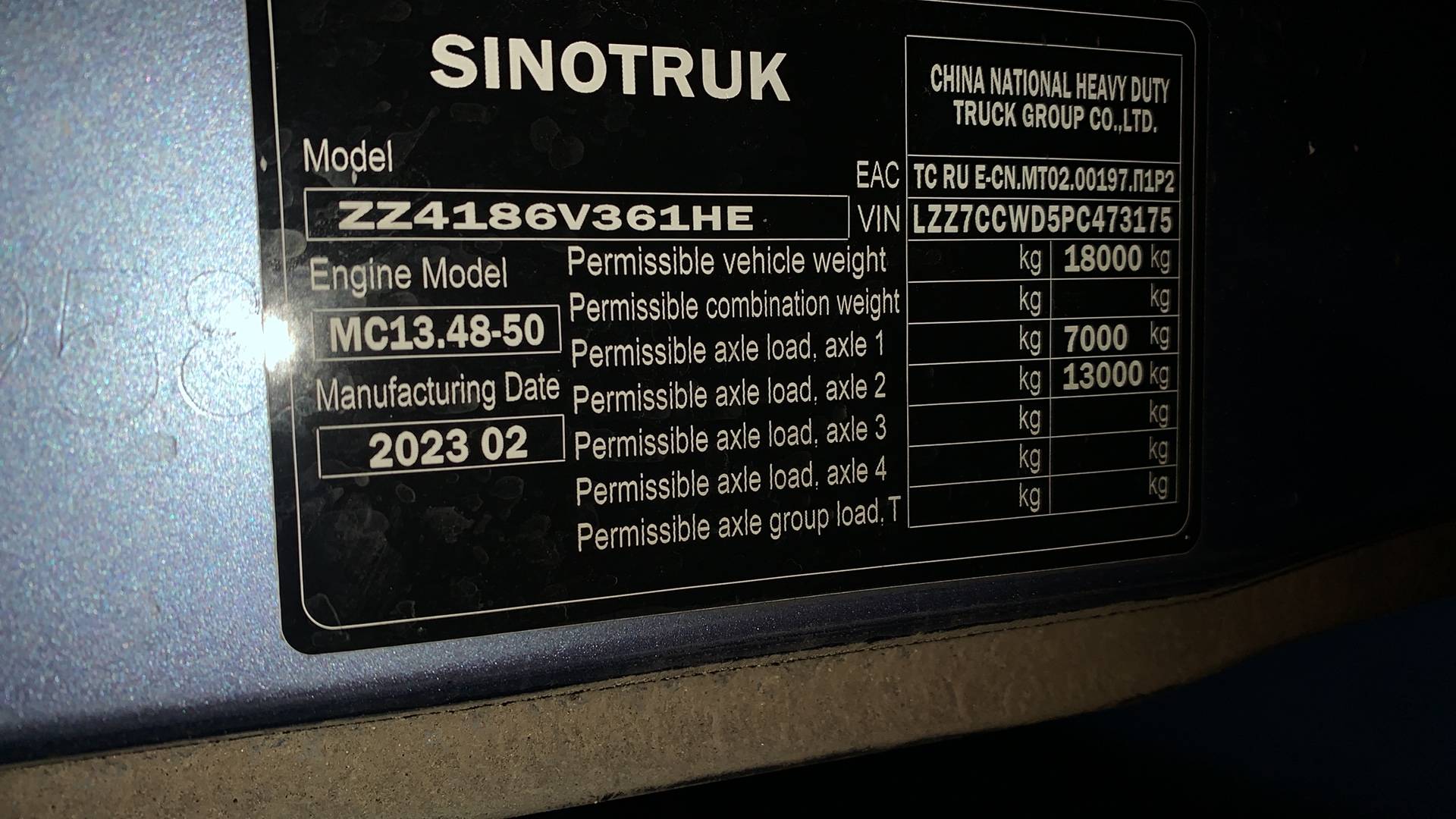Sitrak C7H 4x2 ZZ4186V361HE,  509 653 км, 2023 года в лизинг