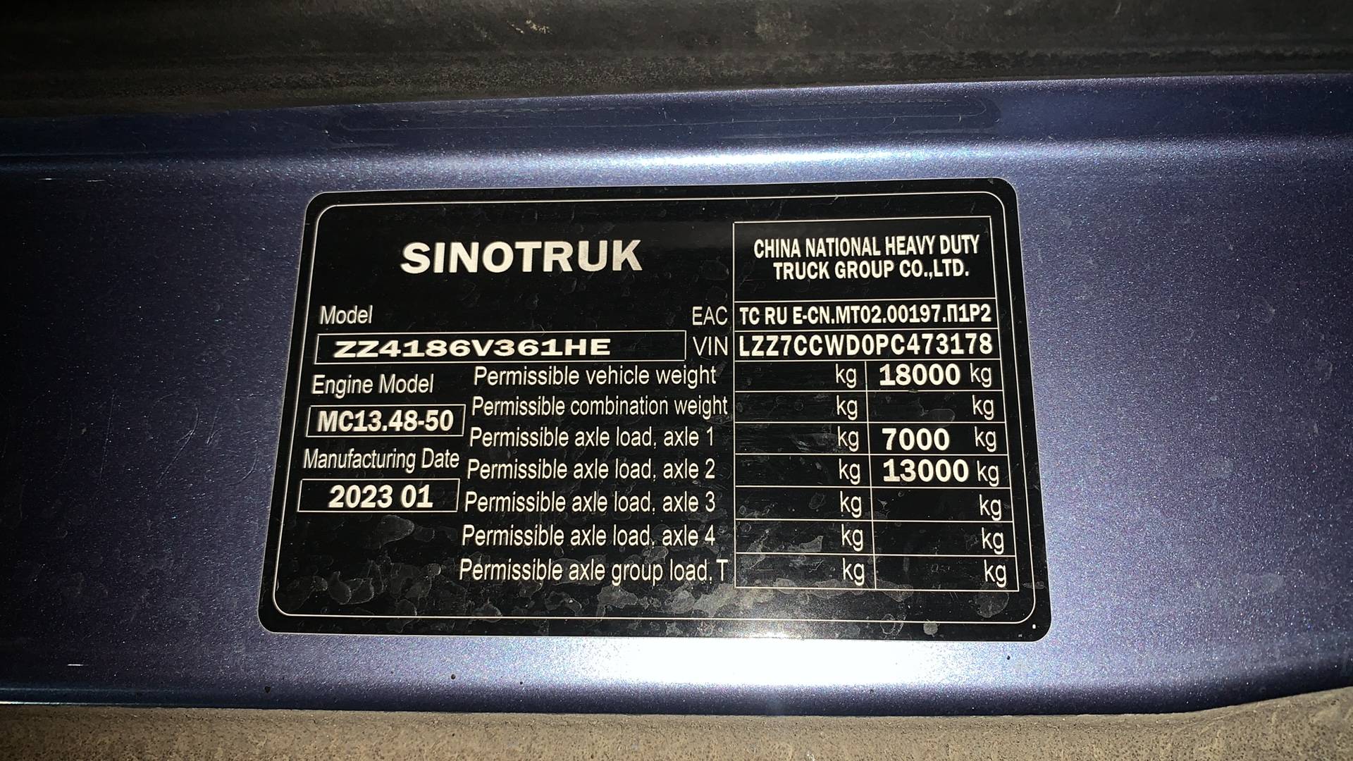 Sitrak C7H 4x2 ZZ4186V361HE,  507 165 км, 2023 года в лизинг