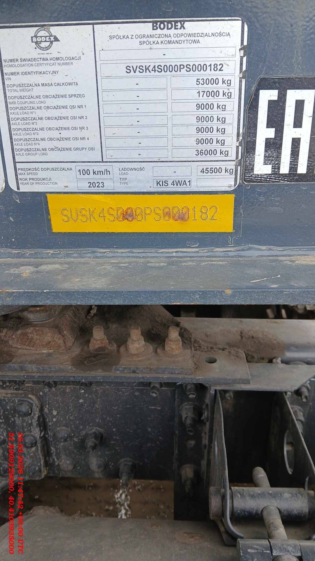 BODEX Самосвальный KIS 4WA1 40 м³, 2023 года в лизинг