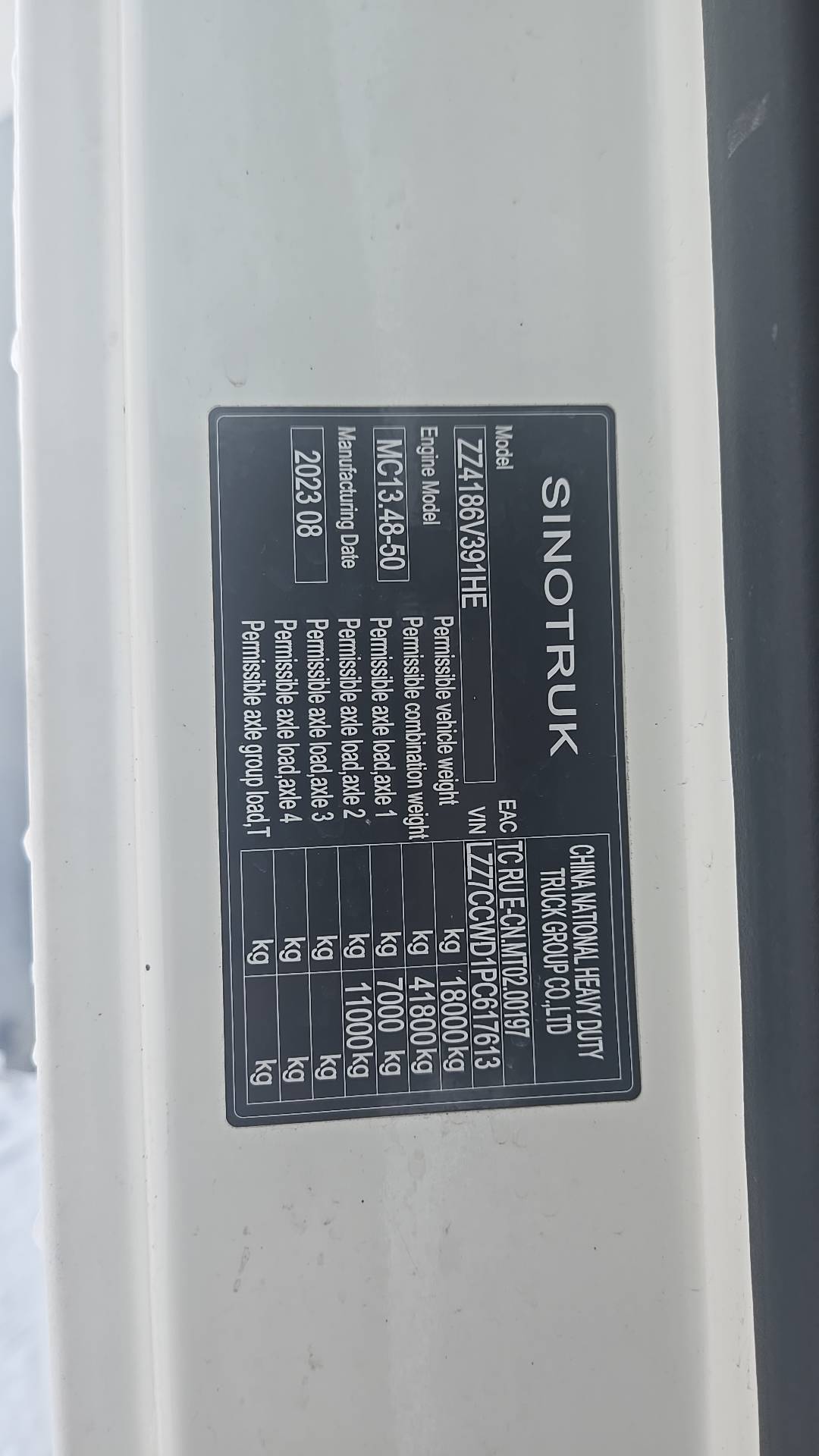 Sitrak ZZ4186V391HE,  254 062 км, 2023 года