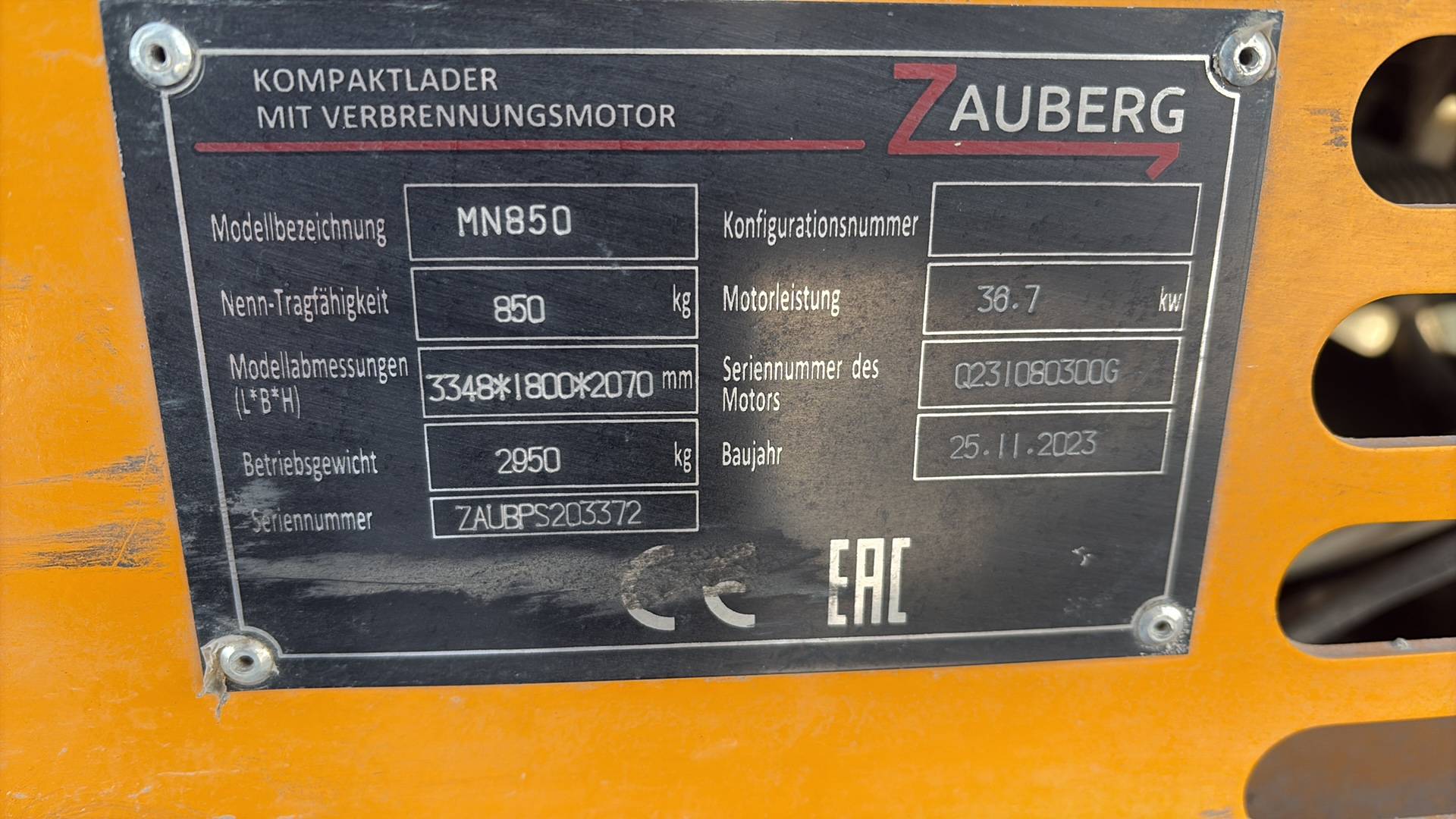 Zauberg MN850, 2023 года в лизинг