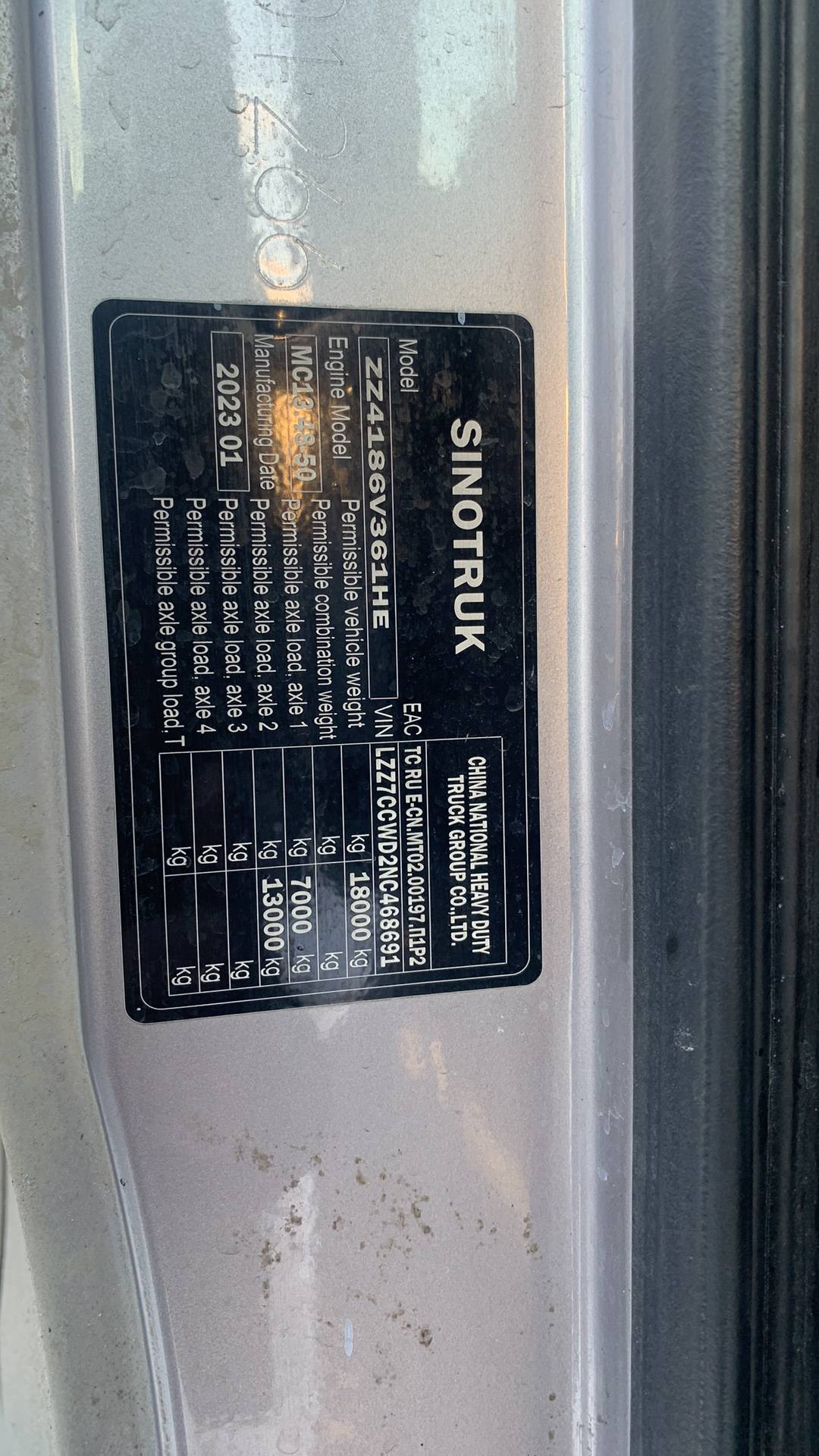 Sitrak C7H 4x2 ZZ4186V361HE,  508 029 км, 2022 года в лизинг