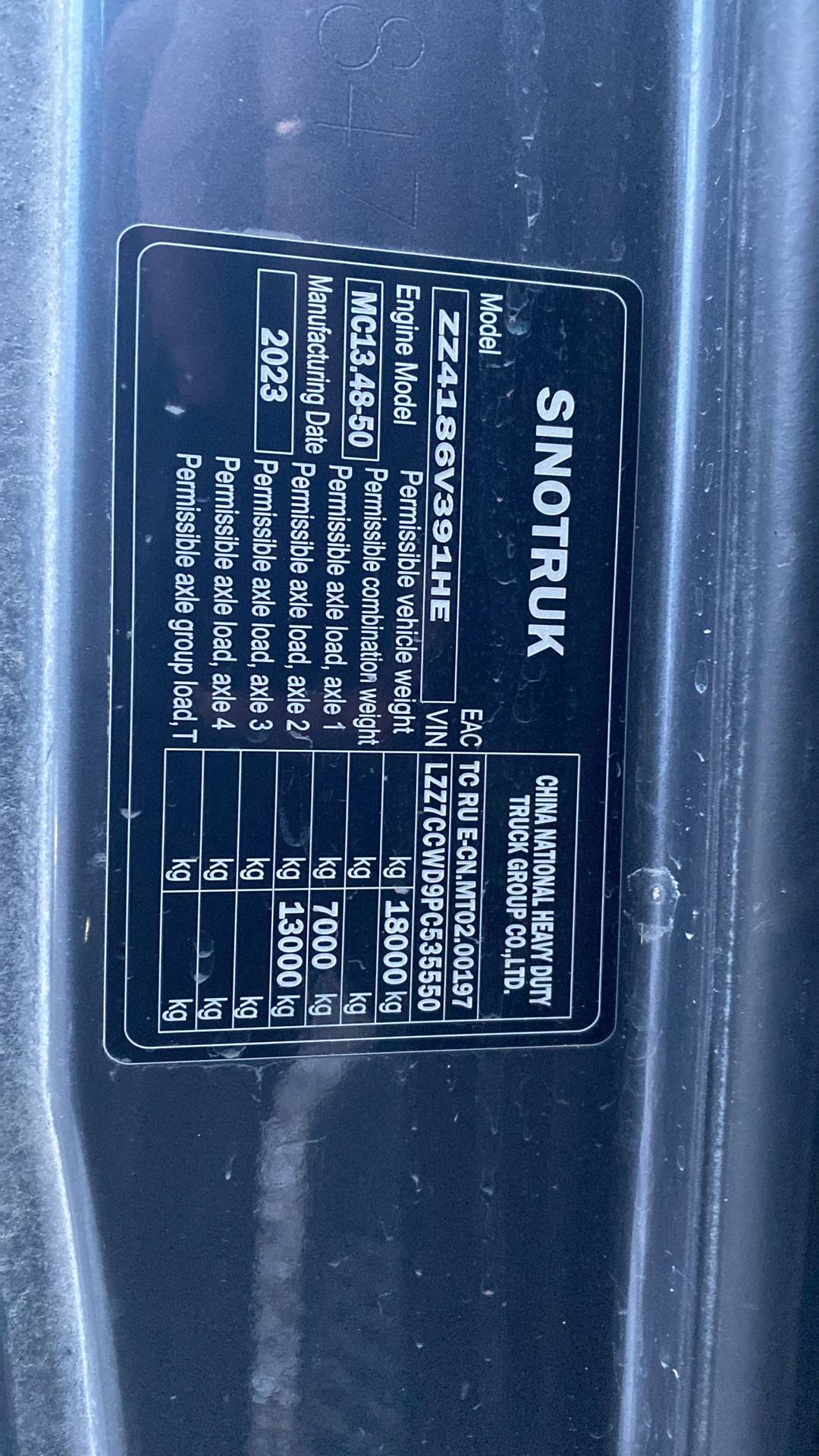 Sitrak C7H MAX ZZ4186V391HE,  185 768 км, 2023 года в лизинг