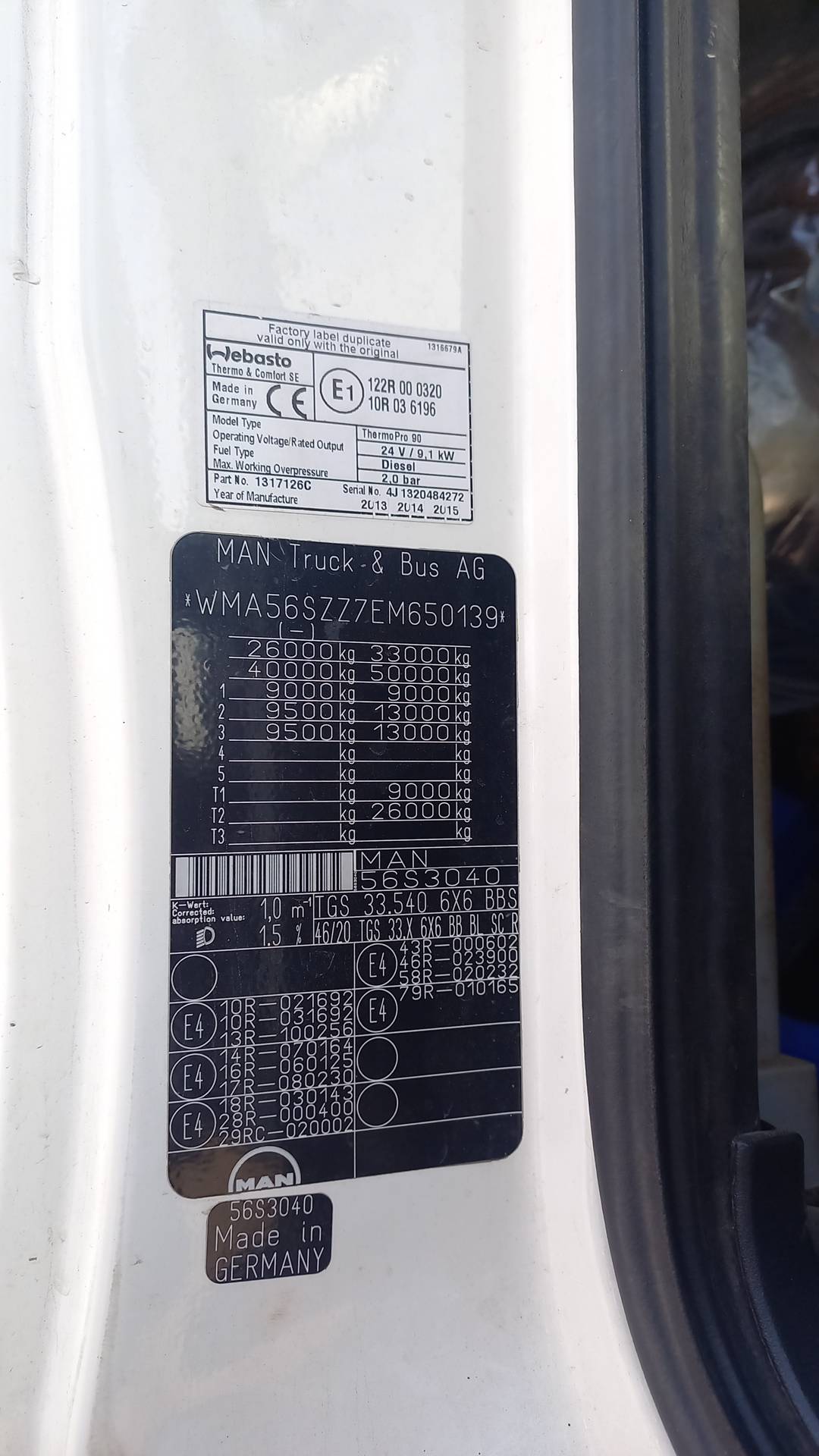MAN TGS 33.540 6x6 BBS,  353 391 км, 2014 года в лизинг