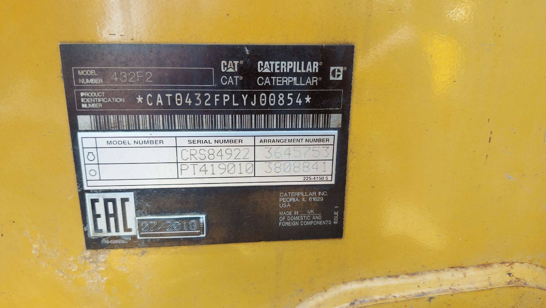 CATERPILLAR 432F2, 2018 года