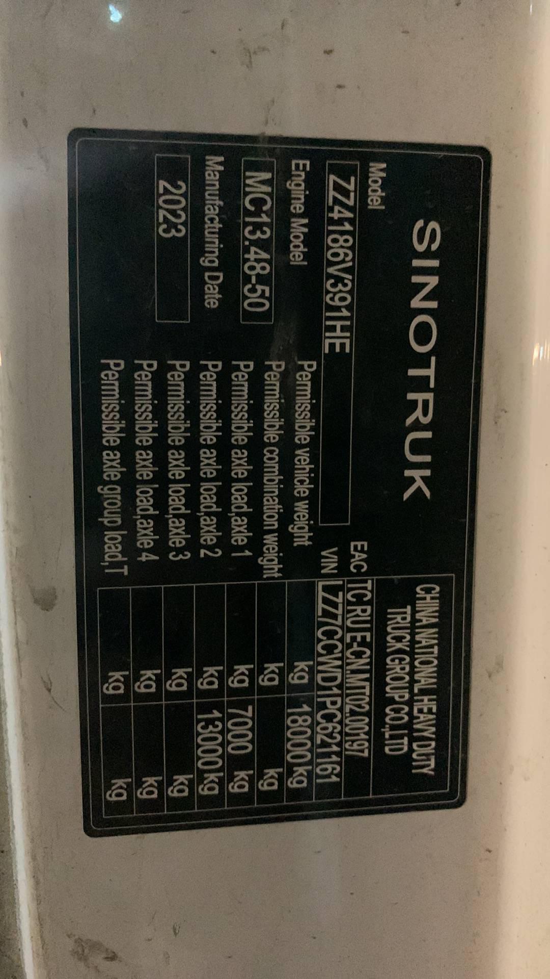 Sitrak C7H MAX ZZ4186V391HE,  339 938 км, 2023 года в лизинг