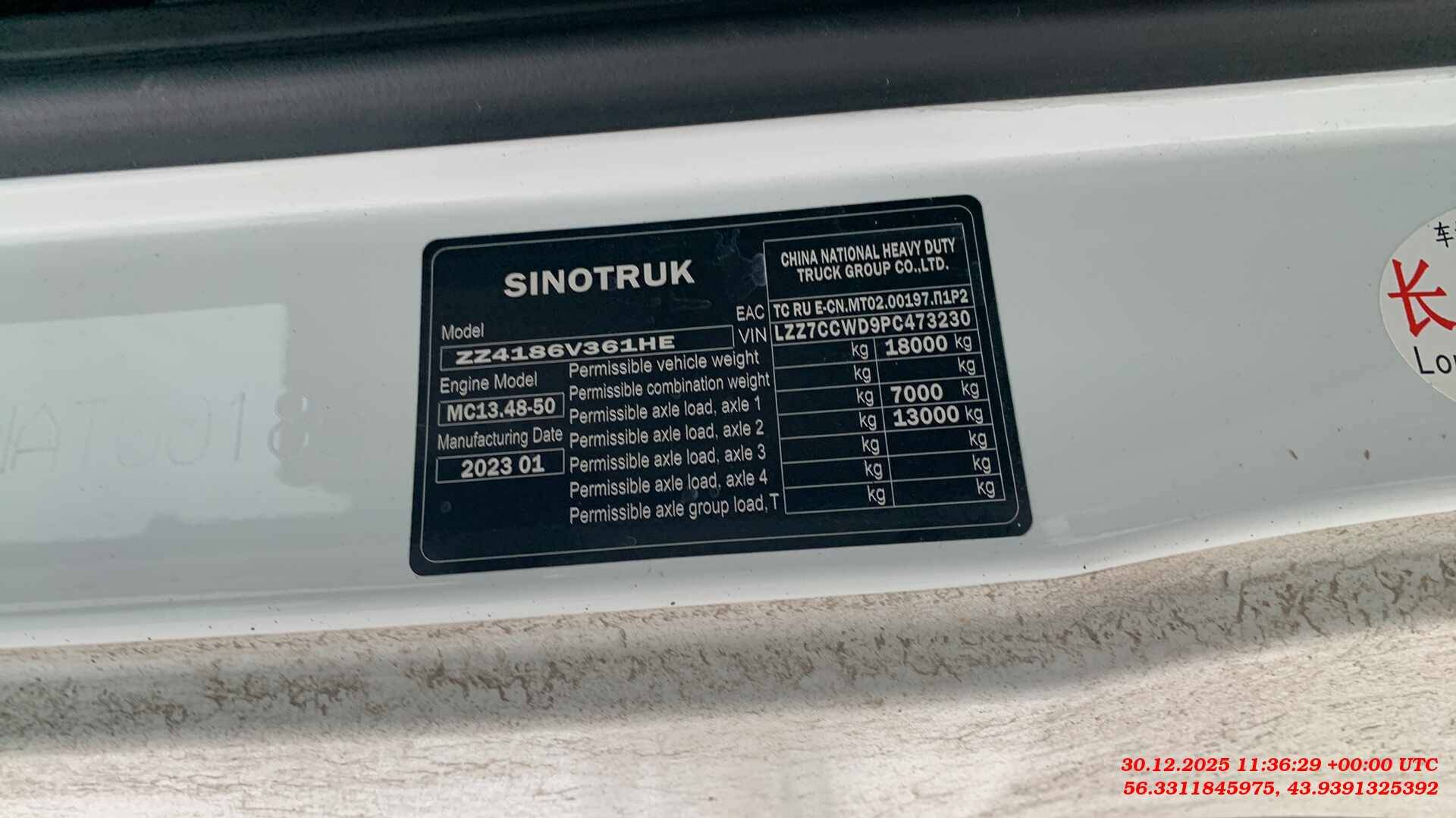 Sitrak C7H 4x2 ZZ4186V361HE,  451 863 км, 2023 года в лизинг