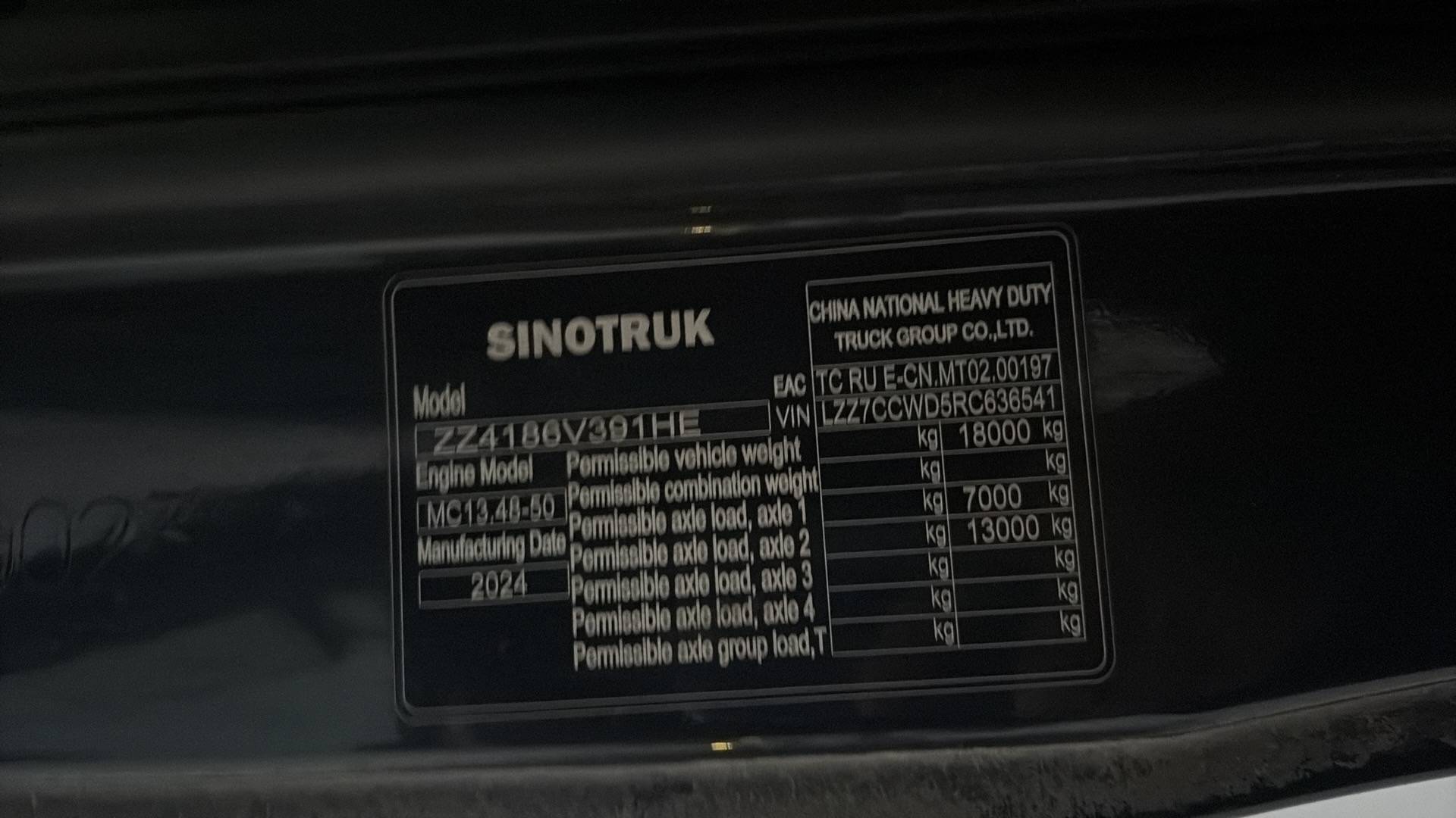 Sitrak C7H MAX ZZ4186V391HE,  201 408 км, 2024 года в лизинг