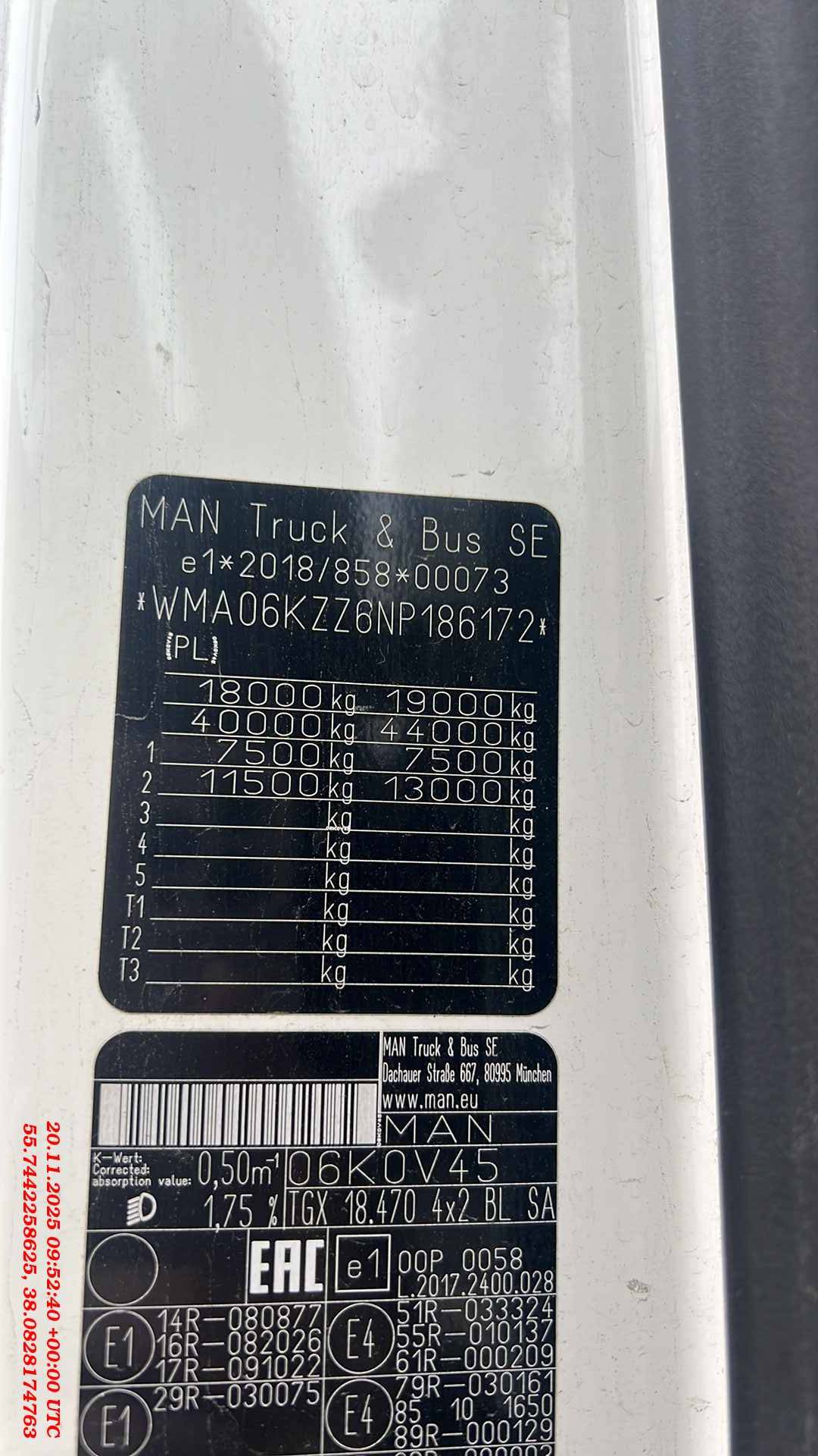 MAN TGX 18.470 4X2 BL SA (GM),  538 016 км, 2022 года в лизинг