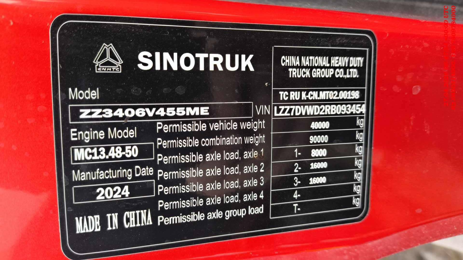 Sitrak ZZ3406V455ME,  99 904 км, 2024 года в лизинг