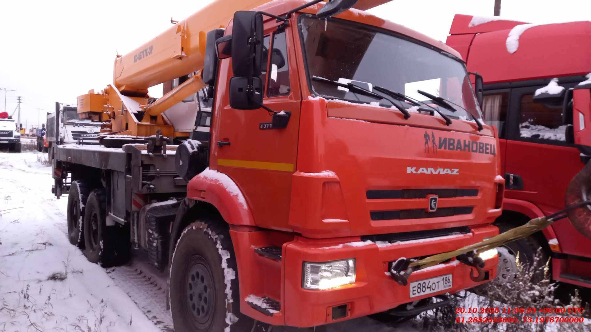 Ивановец КС-45717К-3Р КАМАЗ-43118 (6x6) гп 25т. вылет 27,0 (31,0)м.