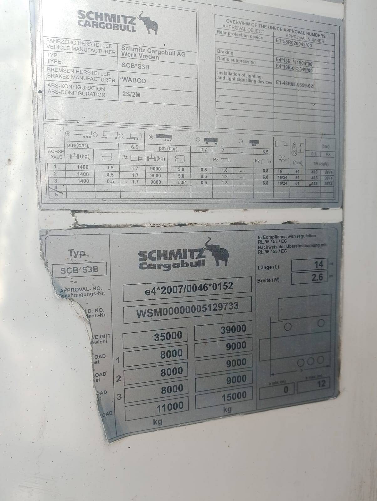 SCHMITZ Рефрижератор SCB*S3B Лот 000008527