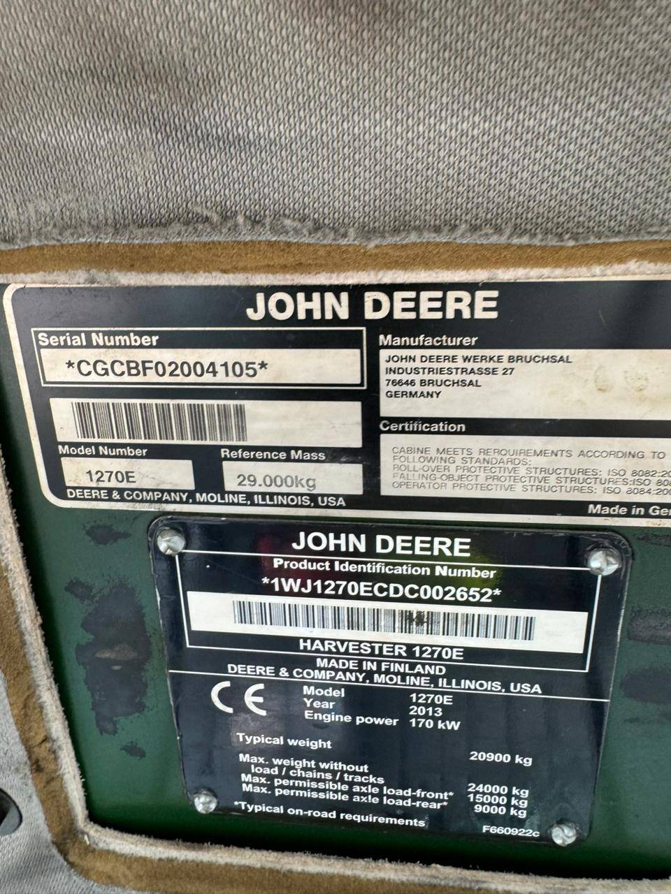 John Deere 1270E Лот 000001281